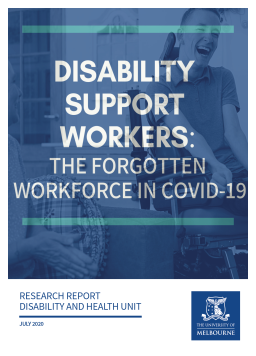 Cover image for 'Disability support workers: the forgotten workforce during COVID-19 (report)'