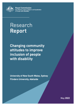 Cover image for 'Changing community attitudes to improve inclusion of people with disability'