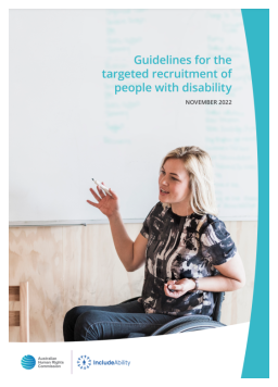Cover image for 'Guidelines for the targeted recruitment of people with disability'