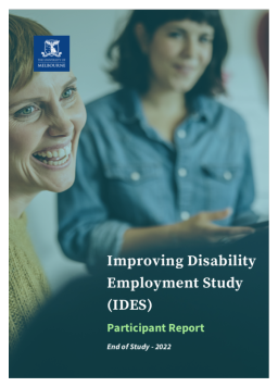 Cover image for 'Improving Disability Employment Study (IDES): participant report'