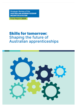 Cover image for 'Skills for tomorrow: shaping the future of Australian apprenticeships (final report)'