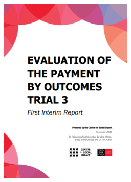 Cover image for 'Evaluation of the Payment by Outcomes trial 3: first interim report'