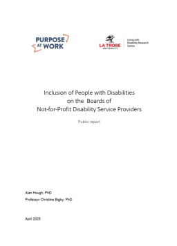 Cover image for 'Inclusion of people with disabilities on the boards of not-for-profit'