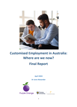 Cover image for 'Customised employment in Australia: where are we now?'