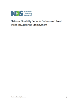 Cover image for 'National Disability Services Submission'