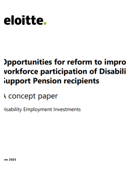 Cover image for 'Opportunities for reform to improve workforce participation of Disability Support Pension recipients'