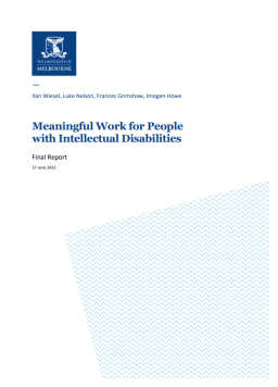 Cover image for 'Meaningful work for people with intellectual disabilities'