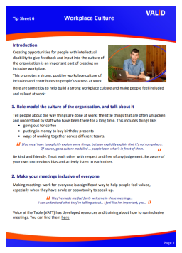 Cover image for 'Workplace culture: tip sheet 6'
