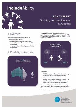 Cover image for 'Disability and employment in Australia: factsheet (PDF)'
