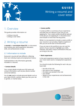 Cover image for 'Writing a resumé and cover letter'