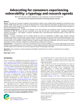 Cover image for 'Advocating for consumers experiencing vulnerability'