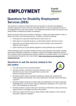 Cover image for 'Questions for Disability Employment Services (PDF)'