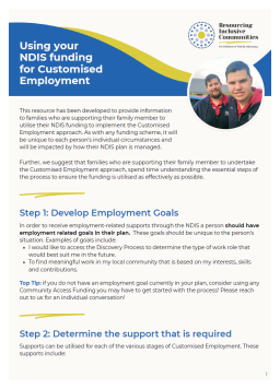 Cover image for 'Using your NDIS funding for Customised Employment'