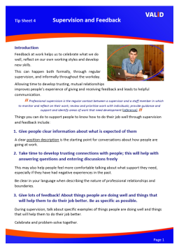 Cover image for 'Supervision and feedback: tip sheet 4 (PDF)'