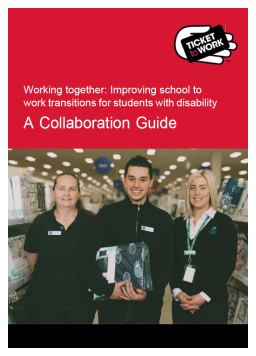Cover image for 'Working together: improving school to work transitions for students with disability'