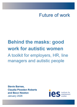 Cover image for 'Behind the masks: good work for autistic women (PDF)'