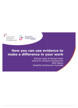 Cover image for 'How you can use evidence to make a difference in your work: transcript (PDF)'
