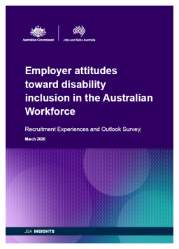 Cover image for 'Employer attitudes toward disability inclusion in the Australian workforce'