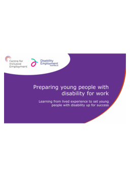 Cover image for 'Lunch & learn: preparing young people with disability for work (presentation slides)'