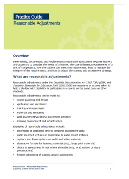 Cover image for 'Practice guide: reasonable adjustments (PDF)'